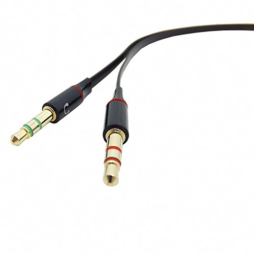 ACTECOM Cable Divisor 1 Mini Jack 3.5mm Hembra TRRS a 2 AUX Macho TRS Splitter Y Separador de Audio Micrófono Auriculares Negro