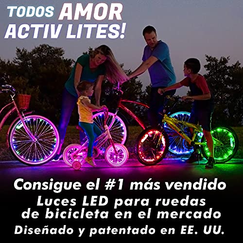 Activ Life Luces LED Ruedas de bicis (Set de 2 Azul). Regalo navideño o de cumpleaños Ideal para niños de 3+, jóvenes y Adultos. Top Idea Original del 2020 para Padres, Hermanos y tíos.