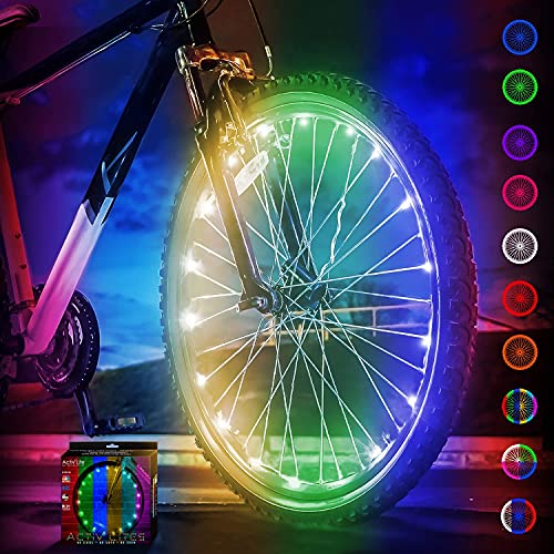 Activ Lites 1-Pack - ¡Luces LED para Ruedas de Bicicleta con baterías Incluidas! Obtenga un 100% más de Brillo y Visibilidad Desde Todos los ángulos para la máxima Seguridad y Estilo (Color Changing)