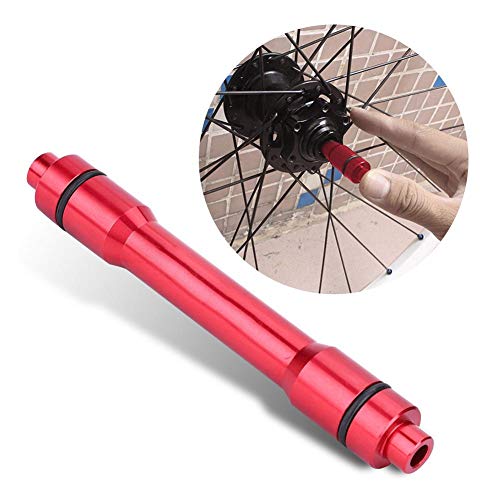 Adaptador de Cubo de Eje pasante de 15 mm a conversión de Pinchos de liberación rápida de 9 mm para la Rueda Delantera de Bicicleta de montaña de 100 mm(Red)