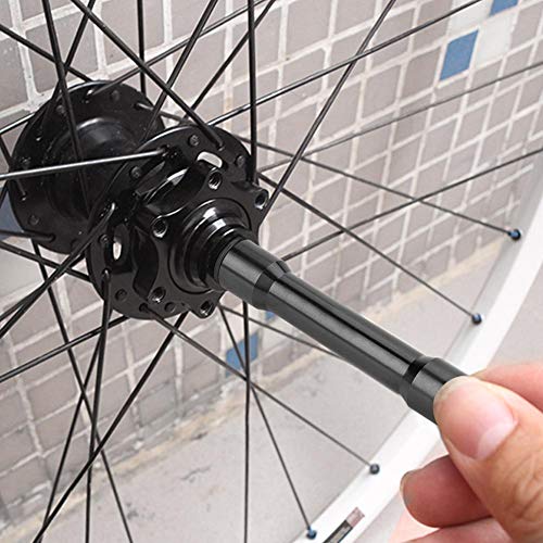 Adaptador de Cubo de Eje pasante de 15 mm a conversión de Pinchos de liberación rápida de 9 mm para la Rueda Delantera de Bicicleta de montaña de 100 mm(Black)