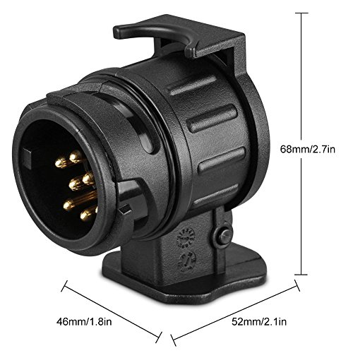 Adaptador remolque de 13 a 7 pines, adaptador de remolque para camión de caravana, 12 V resistente al agua, adaptador de enchufe convertidor de enchufe eléctrico