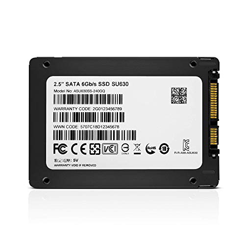 ADATA Ultimate SU630 Unidad de Estado sólido 2.5" 240 GB SATA QLC 3D NAND - Disco Duro sólido (240 GB, 2.5", 520 MB/s, 6 Gbit/s), Negro