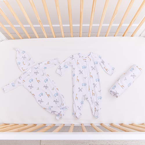 aden + anais Pijama de punto para bebé, de una pieza, de manga larga para recién nacidos y bebés, de 0 a 3 meses, de algodón súper suave y rico en la selva