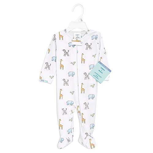 aden + anais Pijama de punto para bebé, de una pieza, de manga larga para recién nacidos y bebés, de 0 a 3 meses, de algodón súper suave y rico en la selva