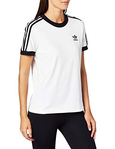 adidas 3 STR tee Camiseta de Manga Corta, Mujer, White/Black, 34