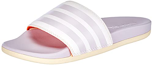 adidas Adilette Comfort, Sandalias deslizantes Mujer, Cloud White/Purple Tint/Wonder White, 39 1/3 EU