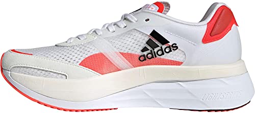 Adidas Adizero Boston 10 W, Zapatillas para Correr Mujer, FTWR White/Core Black/Solar Red, 39 1/3 EU