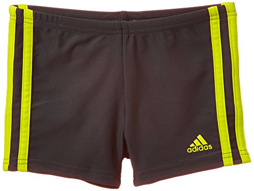 adidas Badehose Infinitex 3-Stripes Boxer - Bóxers para competición para niño, Color Gris (Dark Grey/Semi Solar Yellow), Talla de: 176