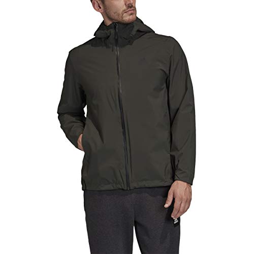 adidas Bsc 3s Rain.rdy - Chaqueta para hombre, Hombre, Chaqueta, GKC93, Tierra, extra-large