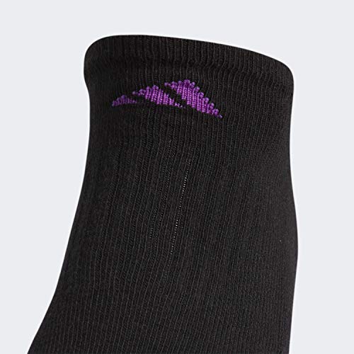 adidas Calcetines acolchados para mujer (paquete de 3), Mujer, Calcetines, 104463, Negro/Shock Morado/Negro-Shock Púrpura Marl/Onix/Negro-Onix Marl/Real Azul/Real Azul-Negro Marga, Medium