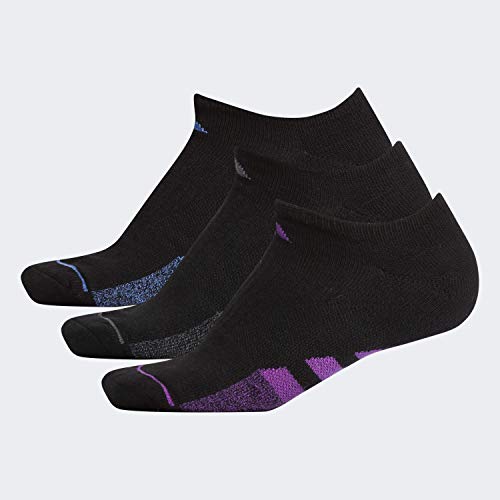 adidas Calcetines acolchados para mujer (paquete de 3), Mujer, Calcetines, 104463, Negro/Shock Morado/Negro-Shock Púrpura Marl/Onix/Negro-Onix Marl/Real Azul/Real Azul-Negro Marga, Medium