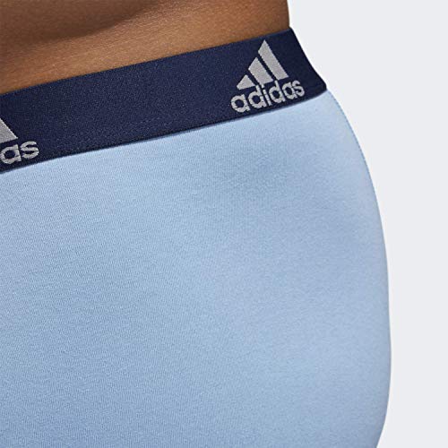 adidas Calzoncillos Tipo bóxer de algodón elástico para Hombre (Paquete de 3) Ropa Interior, Color Azul Claro/Negro Gris/Negro Collegiado, XL