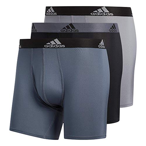 adidas Calzoncillos Tipo bóxer para Hombre (3 Unidades), Onix/Negro/Gris | Negro/Onix | Gris/Negro, 4XL