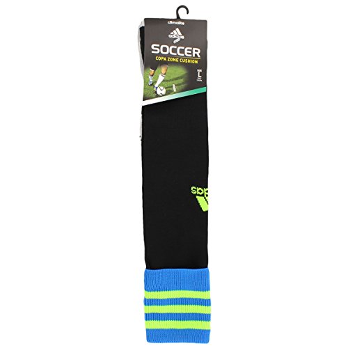 adidas Copa Zone Cushion II - Calcetines de fútbol (1 par) - 104008, M, Negro/Shock Azul/Solar Verde/Claro Onix