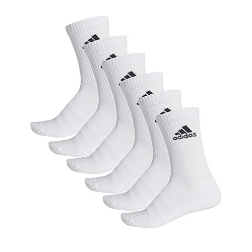 adidas Cush CRW 6PP Calcetines, Unisex Adulto, Top:White/White/White/White Bottom:White/White, L