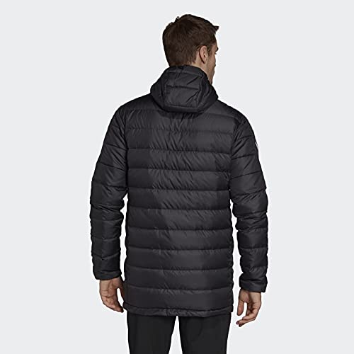 adidas ESS Down Parka Jacket, Black, M Mens