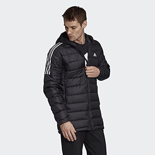 adidas ESS Down Parka Jacket, Black, M Mens