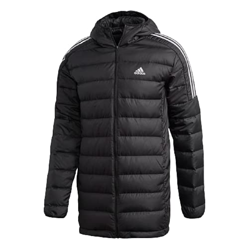 adidas ESS Down Parka Jacket, Black, M Mens