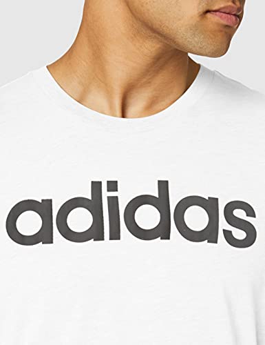 adidas Essentials Linear Logo tee Camiseta, Hombre, Blanco (White/Black), L