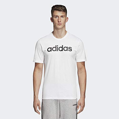 adidas Essentials Linear Logo tee Camiseta, Hombre, Blanco (White/Black), M