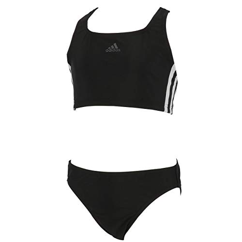 adidas FIT 2PC 3S Y Traje de Baño, Niñas, Negro (Black/White), 152 (11-12 años)