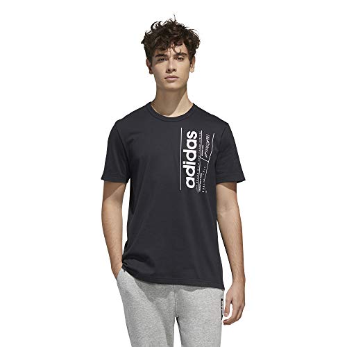 adidas M BB T Camiseta de Manga Corta, Hombre, Black/White