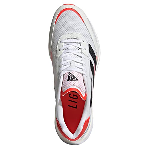 adidas Men's Adizero Boston 10, Cloud White/Core Black/Solar Red, 10