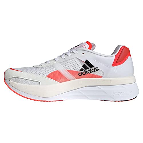 adidas Men's Adizero Boston 10, Cloud White/Core Black/Solar Red, 10