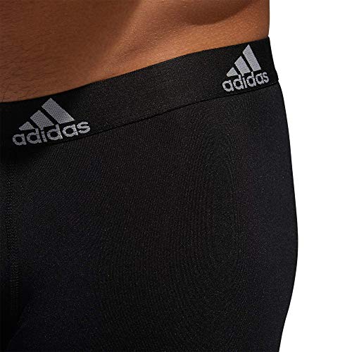 adidas Men's Performance Boxer Brief Underwear (3-Pack) Boxed, Black/Light Onix Grey, Large