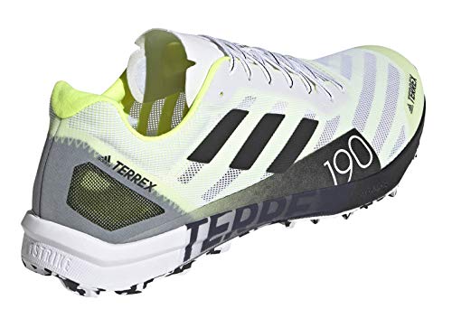 adidas Men's Terrex Speed Pro Trail Running Shoe, Cloud White/Core Black/Solar Yellow - 7