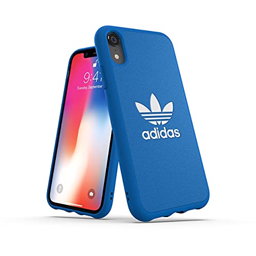 adidas Moulded Logo - Carcasa para Apple iPhone XR, Color Azul y Blanco