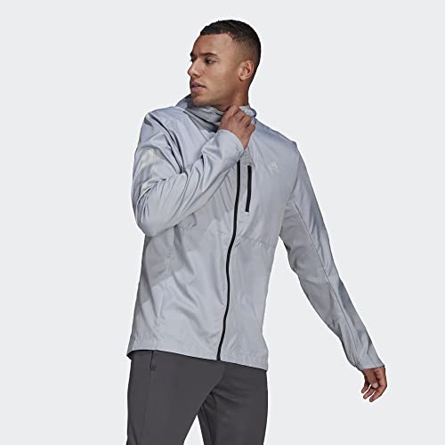 adidas Own The Run Hooded Wind Jacket Men's, Grey, Size XL