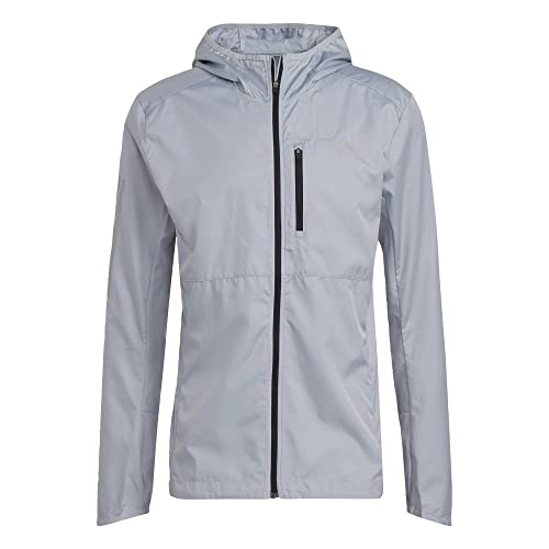 adidas Own The Run Hooded Wind Jacket Men's, Grey, Size XL