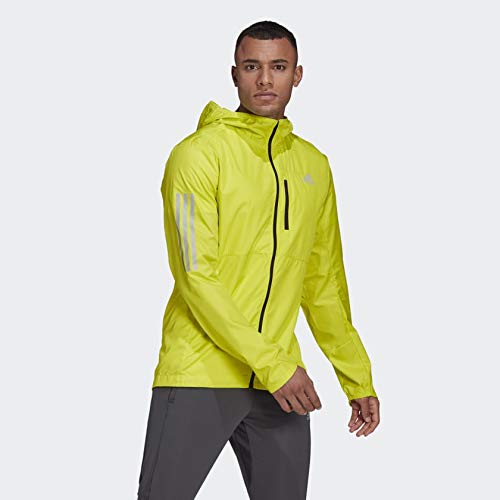adidas Own The Run Hooded Wind Jacket Men's, Yellow, Size M