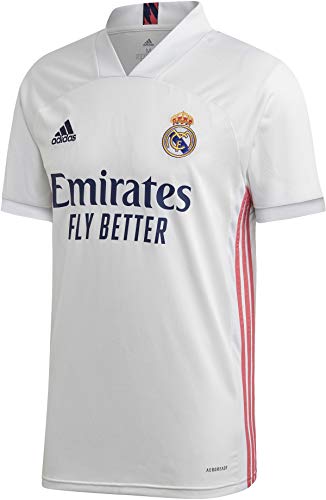Adidas Real Madrid Temporada 2020/21 Camiseta Primera Equipación Oficial, Unisex, Blanco, XS