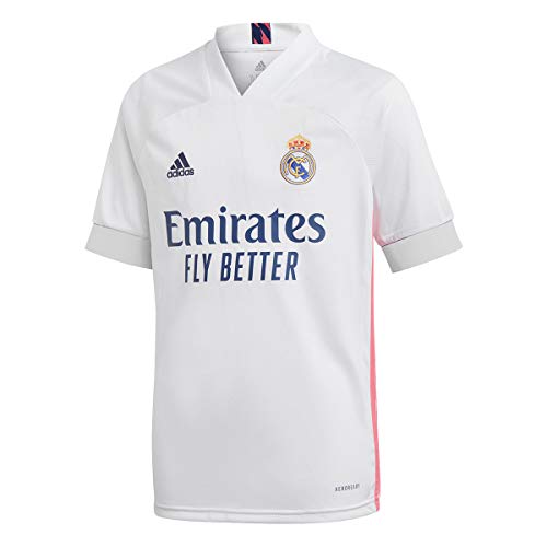 Adidas Real Madrid Temporada 2020/21 Camiseta Primera Equipación Oficial, Unisex, Blanco, XS