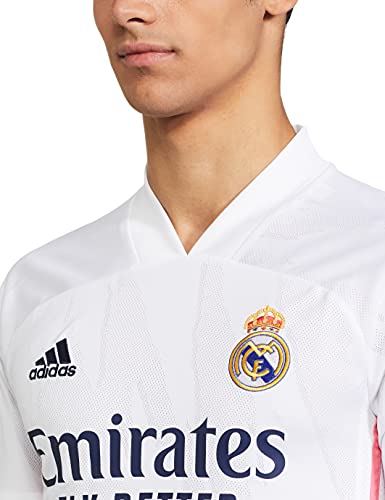 Adidas Real Madrid Temporada 2020/21 Camiseta Primera Equipación Oficial, Unisex, Blanco, XS