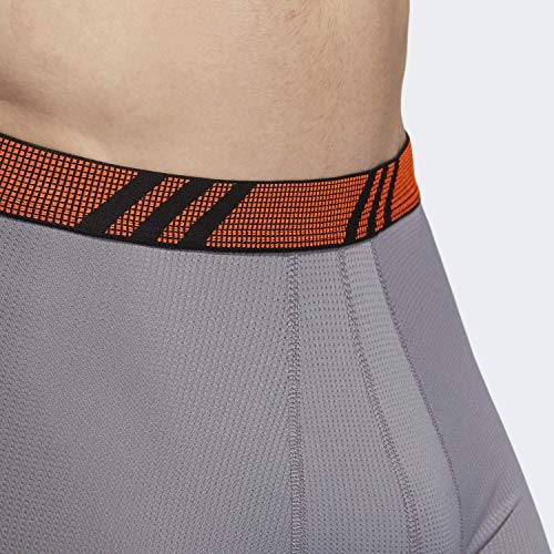 adidas Ropa Interior Deportiva de Malla para Hombre (2 Unidades), Gris/Naranja Solar Onix/Naranja Solar, PEQUEÑO