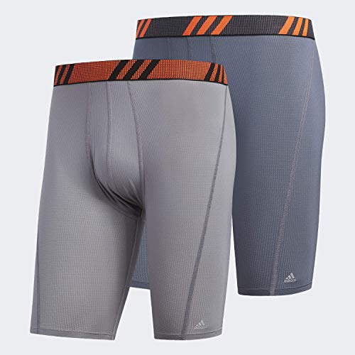 adidas Ropa Interior Deportiva de Malla para Hombre (2 Unidades), Gris/Naranja Solar Onix/Naranja Solar, PEQUEÑO