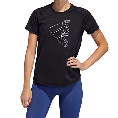 adidas Tech Bos tee Camiseta de Manga Corta, Mujer, Black/White, L