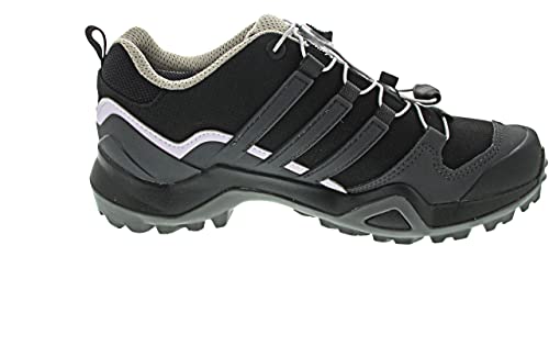 adidas Terrex Swift R2 GTX, Trail Running Shoe Mujer, Core Black/Solid Grey/Purple Tint, 37 1/3 EU