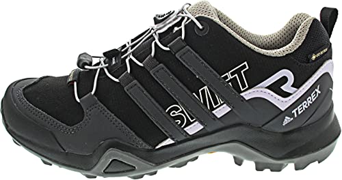 adidas Terrex Swift R2 GTX, Trail Running Shoe Mujer, Core Black/Solid Grey/Purple Tint, 37 1/3 EU