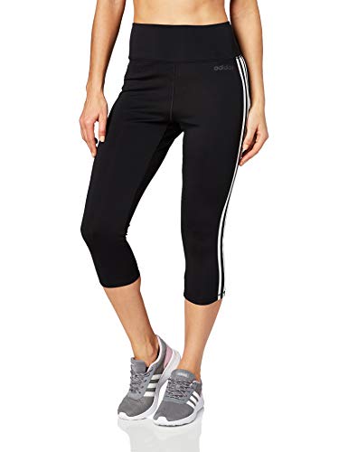 adidas W D2M 3S 34 TIG Mallas, Mujer, Black/White, XS