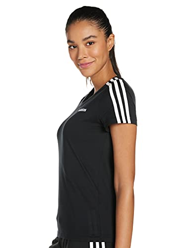 adidas W E 3S Slim tee Camiseta de Manga Corta, Mujer, Negro, XL