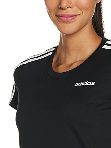 adidas W E 3S Slim tee Camiseta de Manga Corta, Mujer, Negro, XL