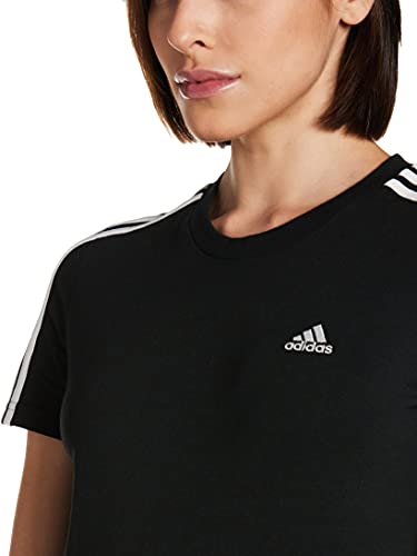 adidas W E Lin Slim T Camiseta de Manga Corta, Mujer, Negro (Black/White), M