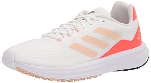 adidas Women's Sl20.2 Running Shoe, White/Halo Blush/Solar Red, 8