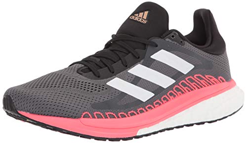 adidas Women's Solar Glide ST 3 Running Shoe, Grey/Crystal White/Pink, 5