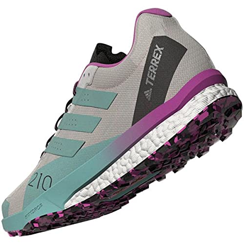 adidas Women's Terrex Speed Ultra Trail Running Shoe, Cloud White/Acid Mint/Screaming Pink - 7.5